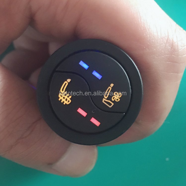 Superior Quality 12V Round Dual Push Button Car Seat Ventilation and Heater Switch
